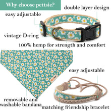 Pettsie Dog Collar & Bandana & Matching Friendship Bracelet, 3 adjustable sizes