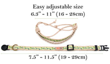 Stylish green cat collar in unique design for the modern cat with friendship bracelet