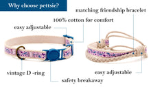 Purple kitten collar with safety breakaway buckle and friendship bracelet for you