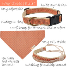 Pettsie Dog Collar & Bandana & Matching Friendship Bracelet, 3 adjustable sizes