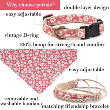 Pettsie Dog Collar & Bandana & Matching Friendship Bracelet, 3 adjustable sizes