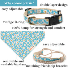 Pettsie Dog Collar & Bandana & Matching Friendship Bracelet, 2 adjustable sizes