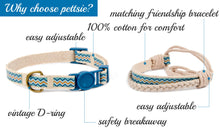 pettsie-blue-cat-collar-breakaway-safety-matching-friendship-bracelet-easy-adjustable-cotton-features