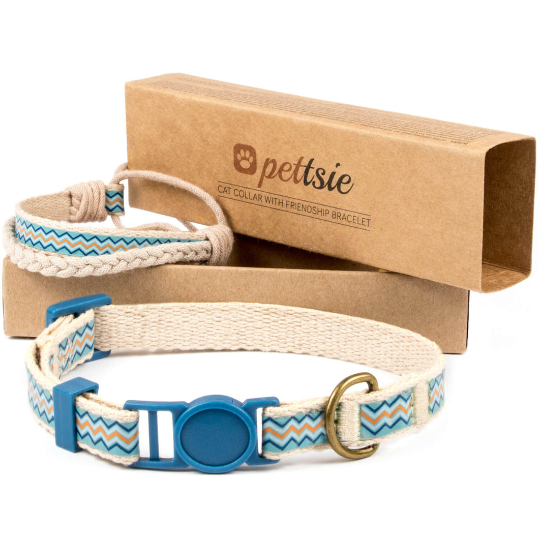 pettsie-blue-cat-collar-breakaway-safety-matching-friendship-bracelet-easy-adjustable-cotton