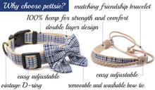 pettsie-dark-blue-hemp-dog-collar-cotton-bow-tie-removable-washable-matching-friendship-bracelet-features
