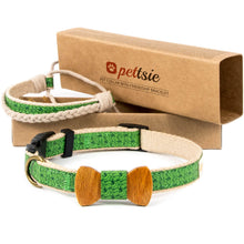pettsie-green-dog-collar-hemp-bow-tie-matching-friendship-bracelet-dapper-chic