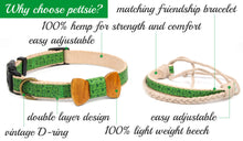 pettsie-green-dog-collar-hemp-bow-tie-friendship-bracelet-features
