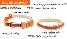 pettsie-orange-cat-collar-wood-bow-tie-matching-friendhip-bracelet-calming-cotton-features