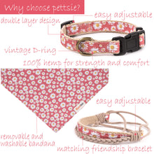 Pettsie Dog Collar & Bandana & Matching Friendship Bracelet, 3 adjustable sizes