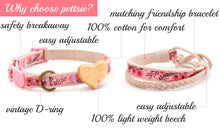 pettsie-pink-cat-collar-wood-heart-matching-friendship-bracelet-calming-cotton-dapper-features