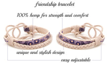 pettsie-matching-friendship-bracelet-cotton-hemp-purple-features