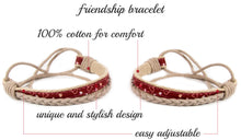 Pettsie Matching Friendship Bracelets, 2 Pack Set, Easy Adjustable, 100% Cotton and Hemp